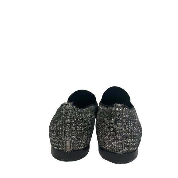 CHANEL Silver/Black Tweed Interlocking CC Logo Accent Loafers Flats Size 37 US 7 - Picture 6 of 10
